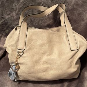 Coccinelle Leather Bag in cream color